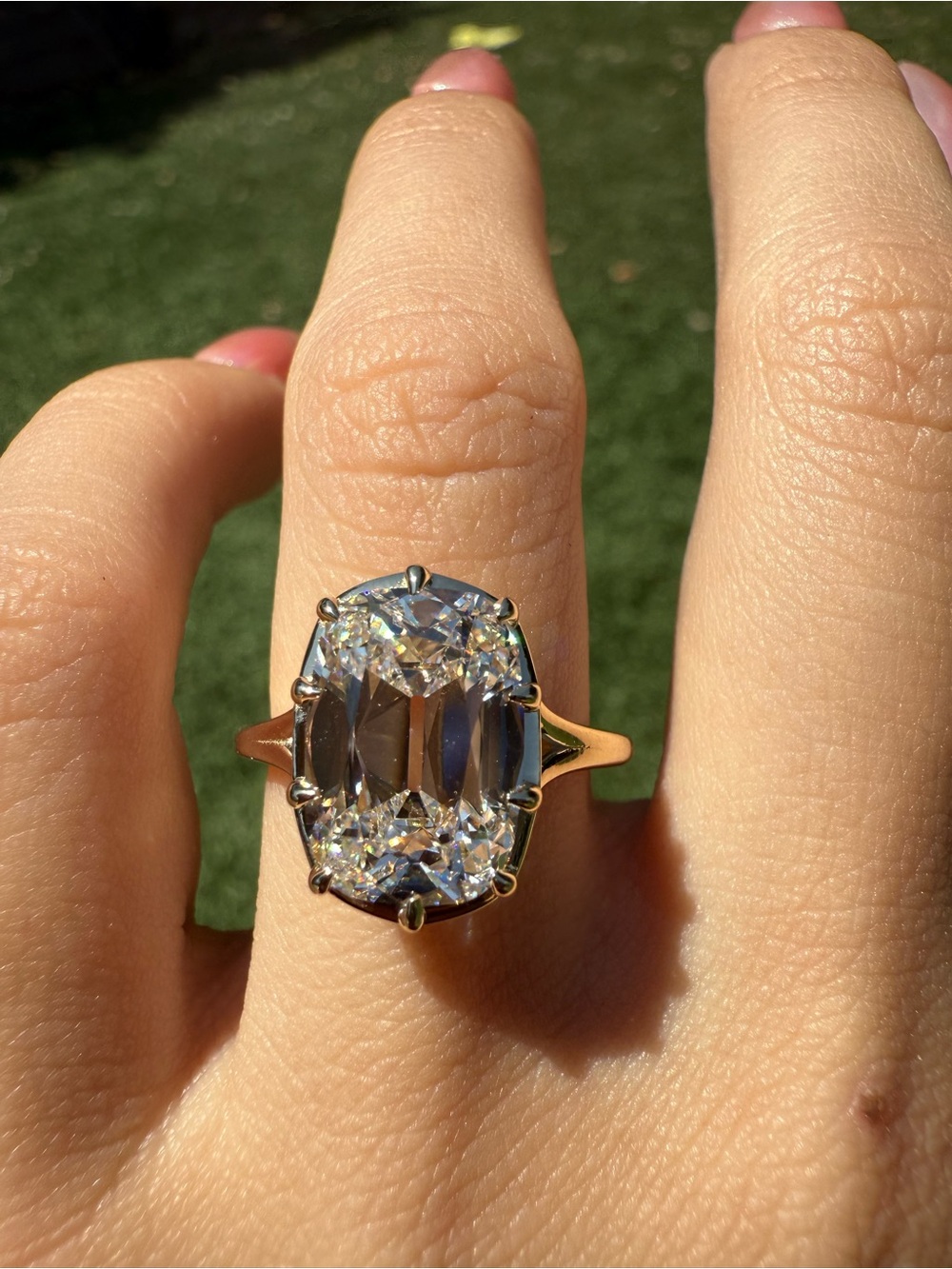 4.56 carat E VVS2 old mine cut diamond solitaire split shank engagement ring - Picture 11 of 11